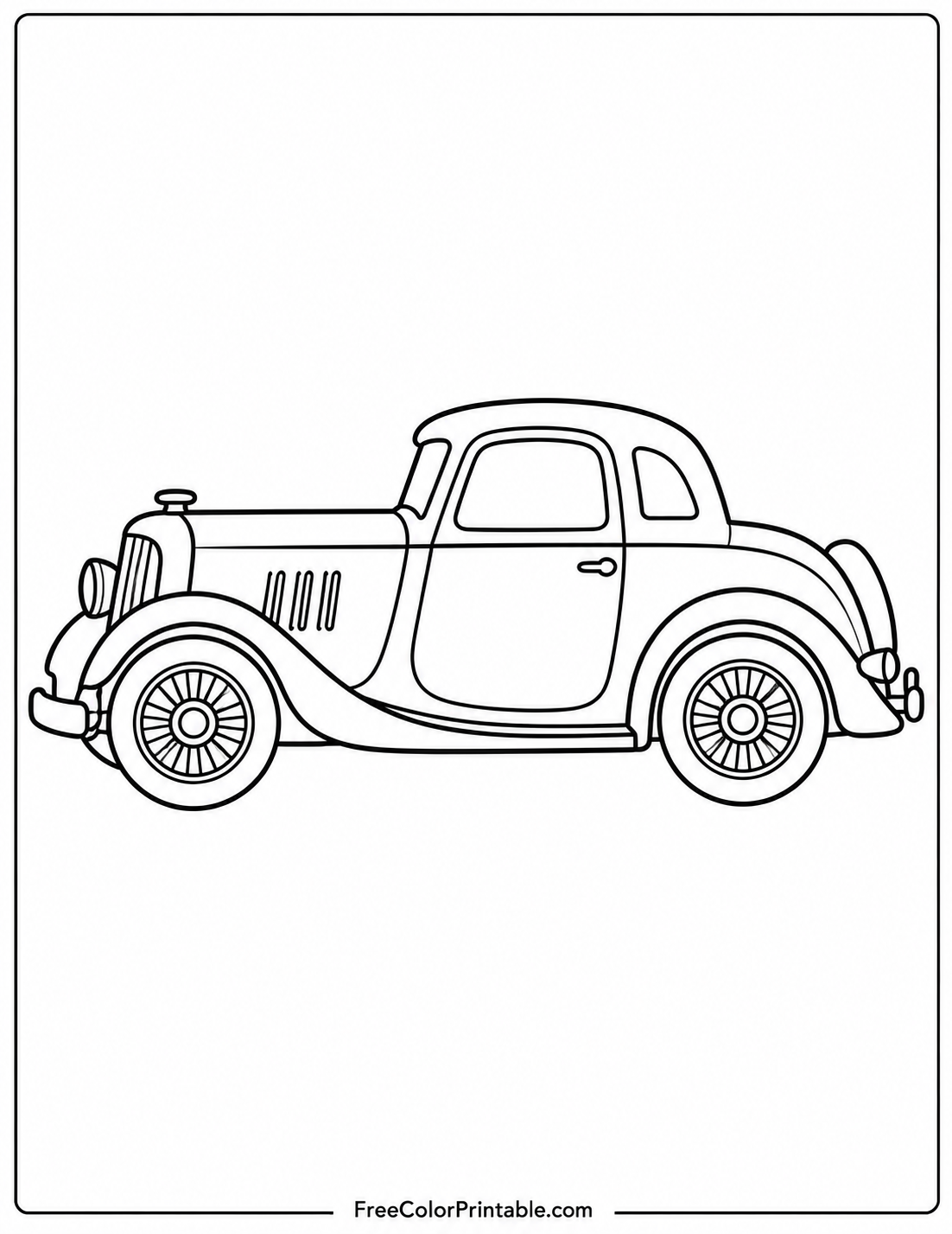 Classic car coloring page design Coloring Page — Free Printable — free printable coloring page